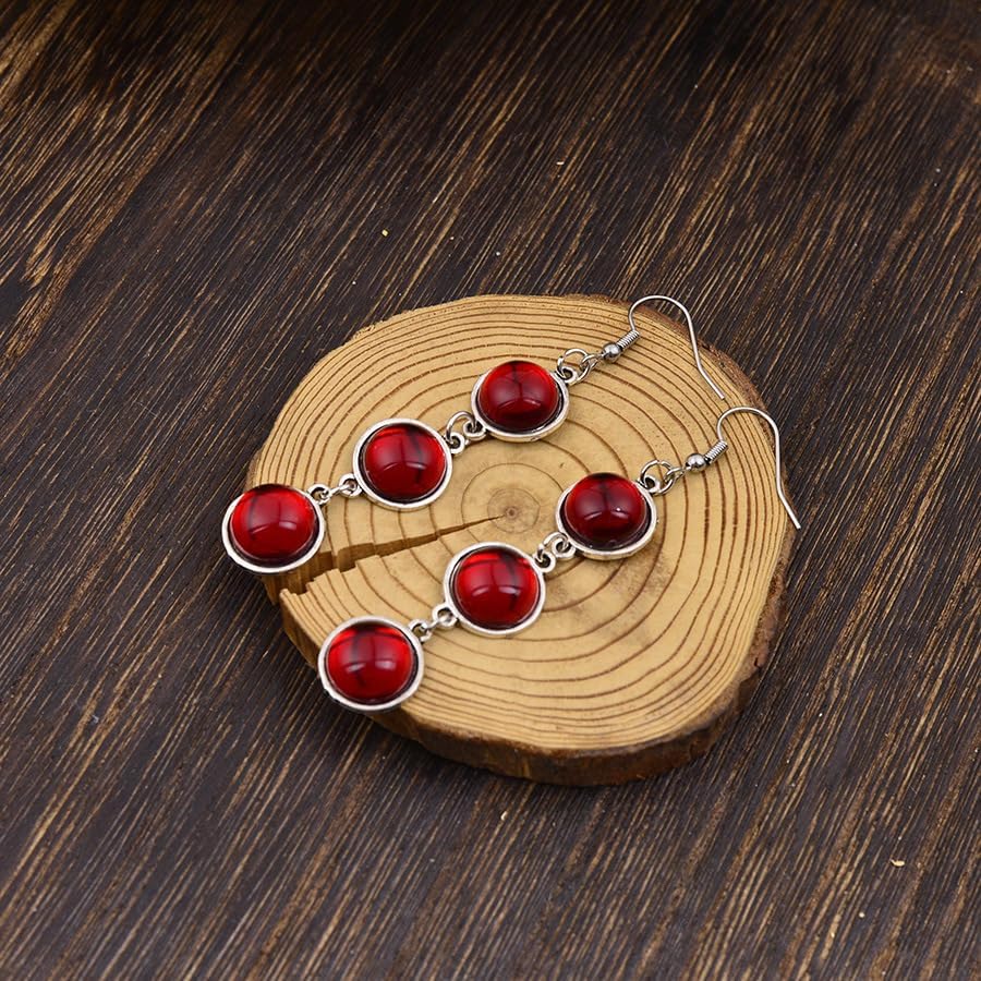 Goth Earrings for Women Vampire Earring Accessorie Witch Jewelry Red Dangle Earring Black Bat Moon Earrings Gothic Halloween Costume - Image 6