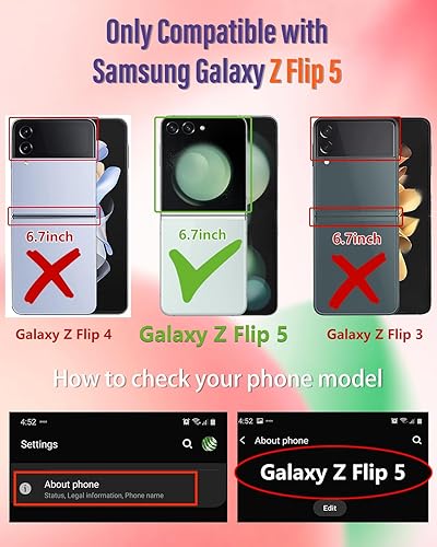 Miniatura 2 de Funda 2 en 1 para Samsung Galaxy Z Flip 5 para mujeres y niñas, bonita funda de teléfono para adolescentes, diseño femenino bonito y estético Kawaii