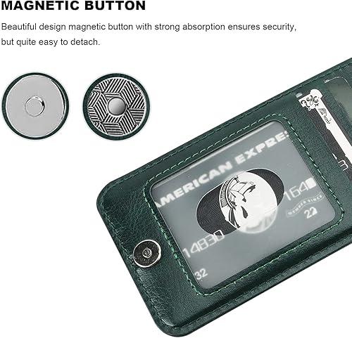 Miniatura 7 de KIHUWEY Funda tipo cartera para iPhone SE iPhone 78 con tarjetero de crédito, cierre magnético de cuero de primera calidad, resistente función