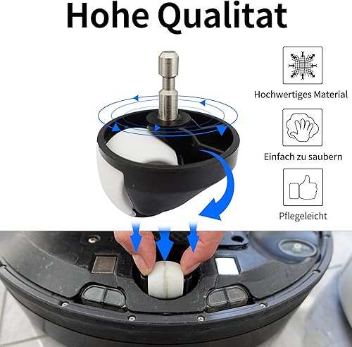 Miniatura 15 de Conjunto de rueda delantera de repuesto compatible con todas las aspiradoras iRobot Roomba 500, 600, 700, 800, 900, e, i y j, 2