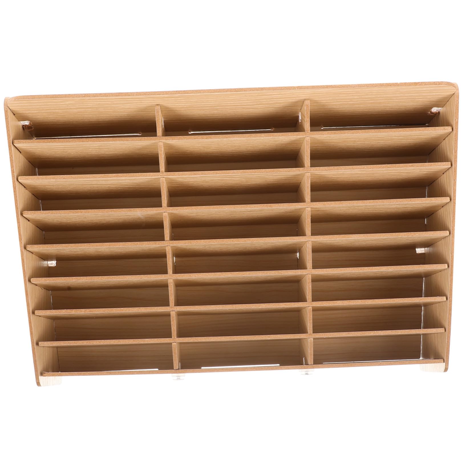 Veemoon Caja de Almacenamiento de Madera Natural para Escritorio con Compartimentos Múltiples Organizador de Suministros y Gestión para Teléfonos Móviles y Objetos Pequeños Hogar y