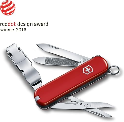 Victorinox Nailclip 580, Swiss Made, 8 Fonctions, Lime à Ongles, Coupe-Ongles, Lame, Ciseaux, Rouge - 3