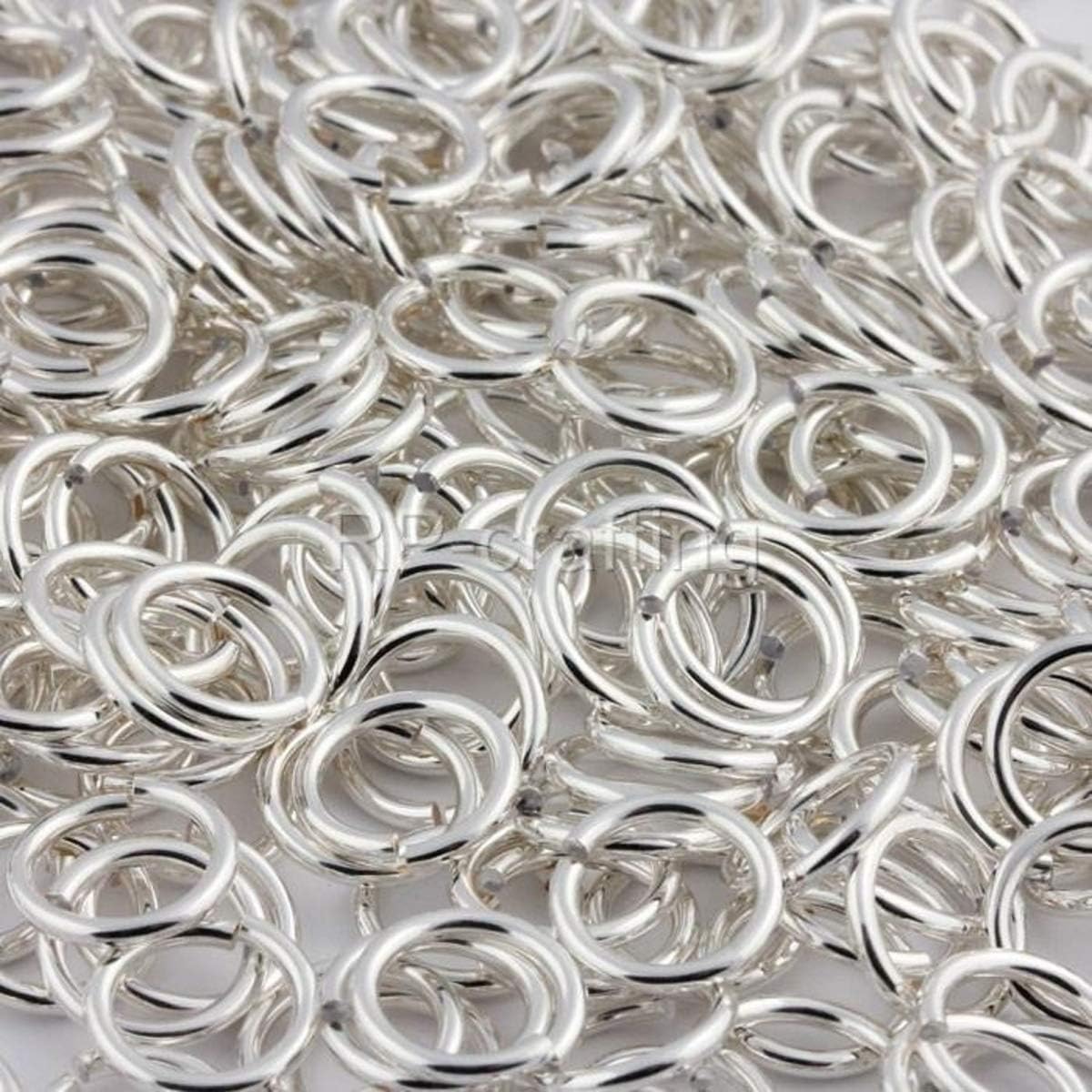 50pcs 12mm (0.47 Inch) Open Jump Ring O Ring Connector (Wire - 0.9mm/0.035 inch/19 Gauge) Sterling Silver Plated Brass for Jewelry Craft Making CF83-12