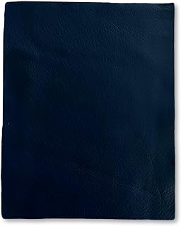 Natural Grain Cow Leather: 8.5'' x 11'' Pre Cut Leather Pieces (Navy, 1 Piece)