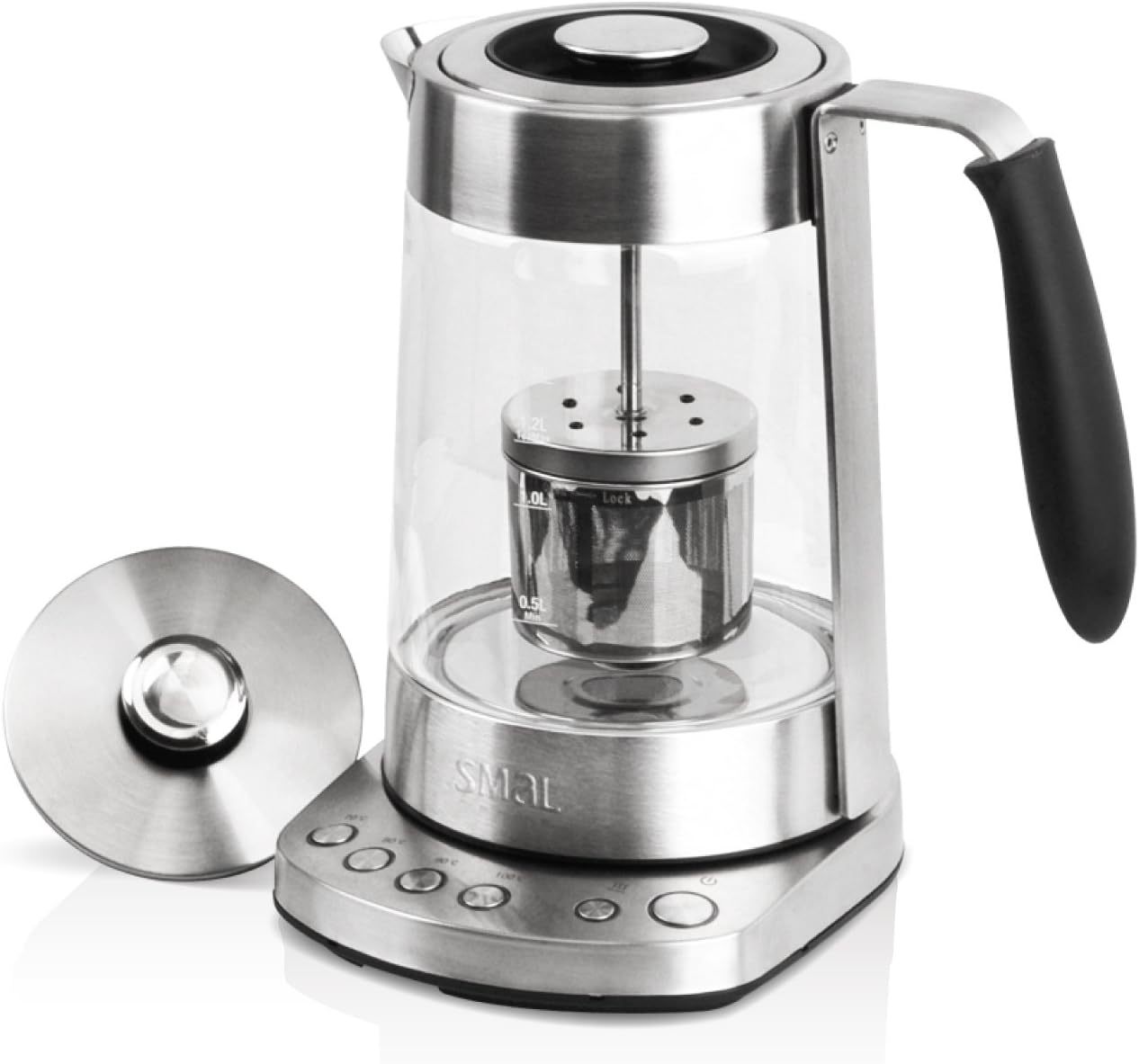 Temp Programmable Combined Tea Maker and Electric Kettle with Tea Filter Lid, 1.7-Liter