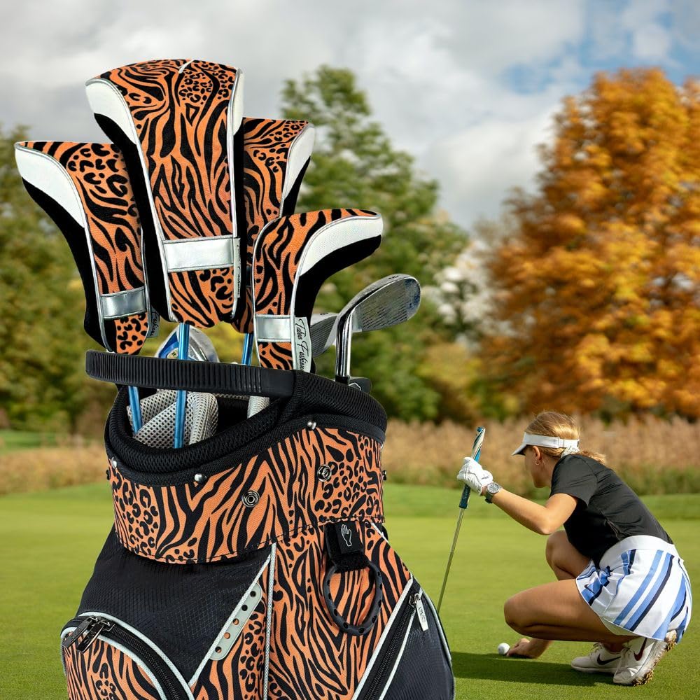 Taboo Fashion Golf Club Covers for Women - Numbered Golf Headcovers Set for Driver, Woods & Hybrid - Weather/Moisture Resistant Protection, Pack of 4