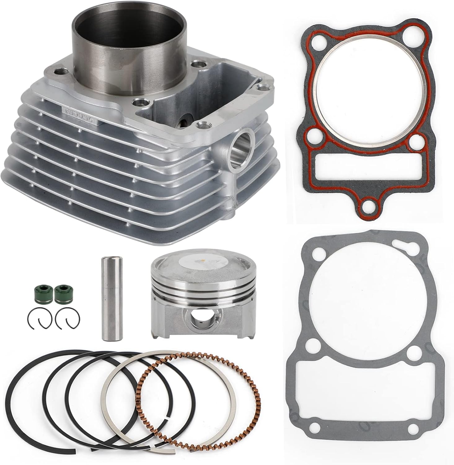 67mm Cylinder Jug Piston Gasket Kit Fit for CG250 Air Cooled Vertical Engine 4 Wheeler, Dune, Buggy, Dirt Bike, Pit Bike, Off Road, Motorbike, Go Kart, ATV, Quad 250cc.
