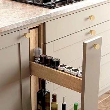 QOGRISUN 5-Pack 5-Inch Hole Center Cabinet Pulls Grooved Gold Bar Handles,10-Pack Solid Brass Cabinet Knobs Pulls,1-1/8-Inch Diameter