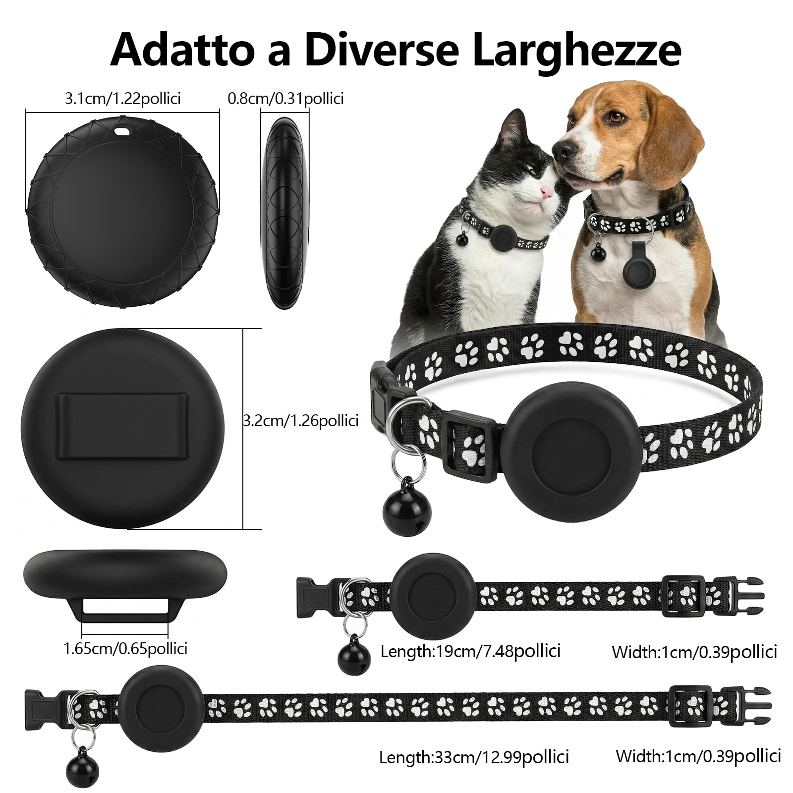 Collare GPS Gatto, Localizzatori GPS per Cani e Gatto, GPS per Cani Compatibile con iOS e Android, Nessun Abbonamento, Posizionamento Globale in Tempo Reale, per Animale Domestico, Impermeabile IPX6