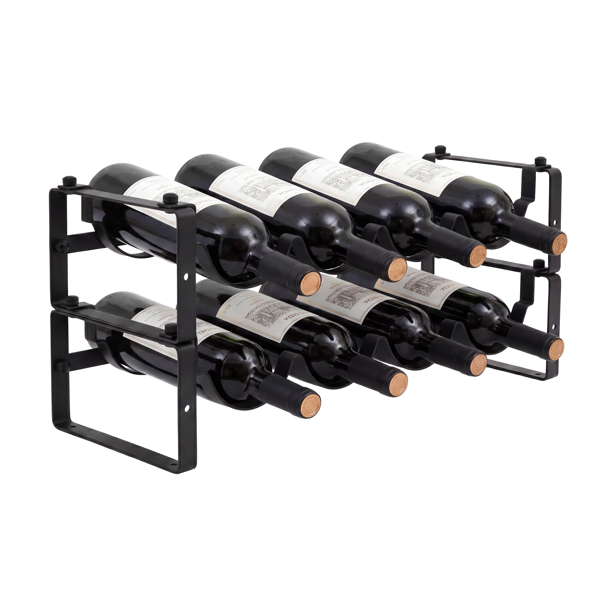 Djioyer 2-Tier Stackable Wine Racks Hold 8-16 Bottles Wines,