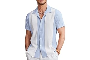 COOFANDY Men's Retro Bowling Shirts