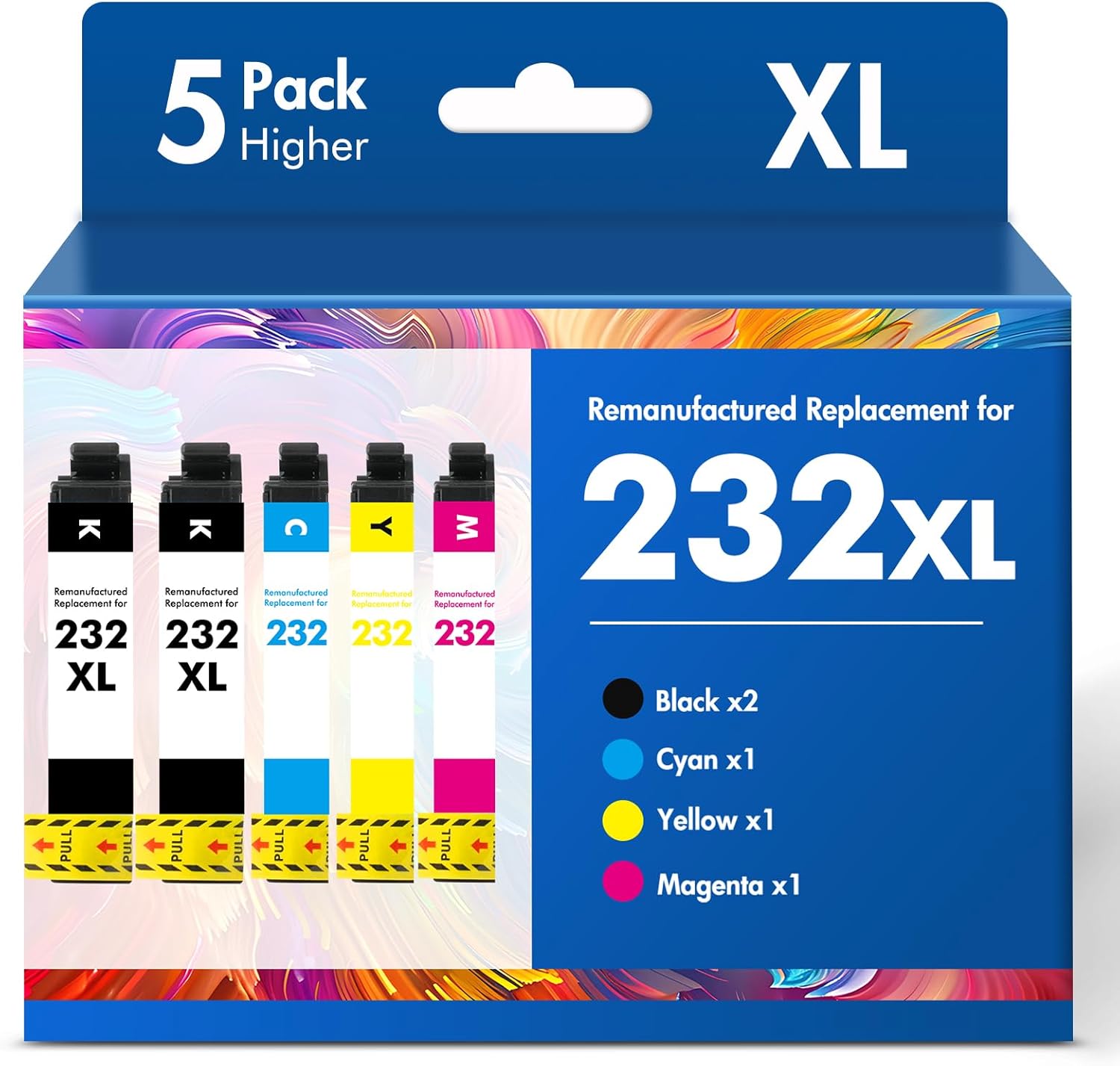 232XL 232 XP-4200 Ink Cartridges Combo Pack Remanufactured Replacement for 232 XL Ink Cartridges for Epson Printer XP4200 XP 4200 XP4205 Workforce WF-2930 XP-4205 WF-2950 (5 Pack-2BKCMY)