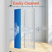 Vista 6 de Enfriador de aire evaporativo portátil, ventilador de enfriamiento de 35 pulgadas con tanque de agua extraíble oscilante de 60, paquetes de hielo, 3