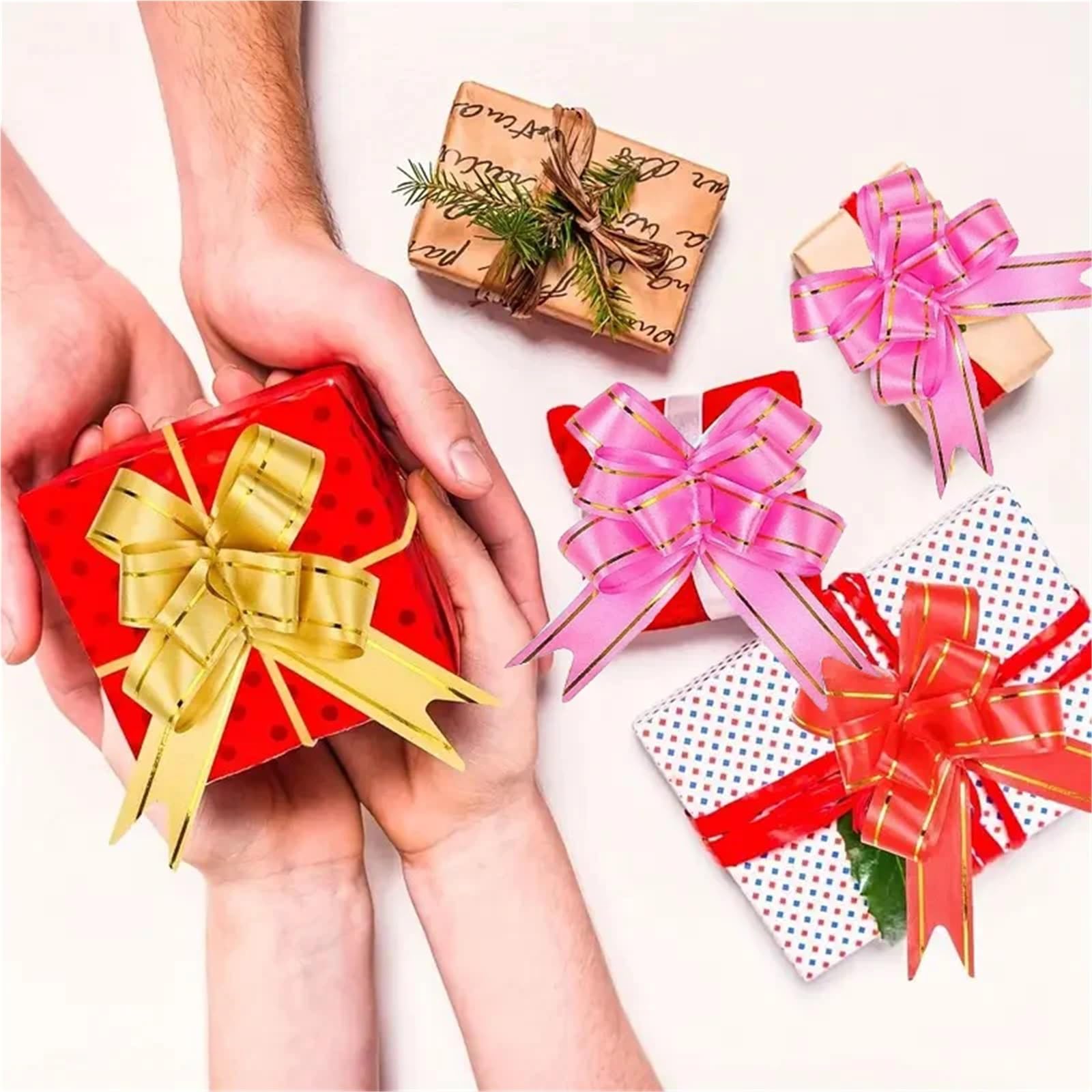 Schleifen zum Ziehen, bunt, Geschenkverpackung, Halloween, Weihnachtsdekoration, Hochzeit, Geburtstag, Jahrestag, Party, 160/400 Stück (400 Stück, Silber)