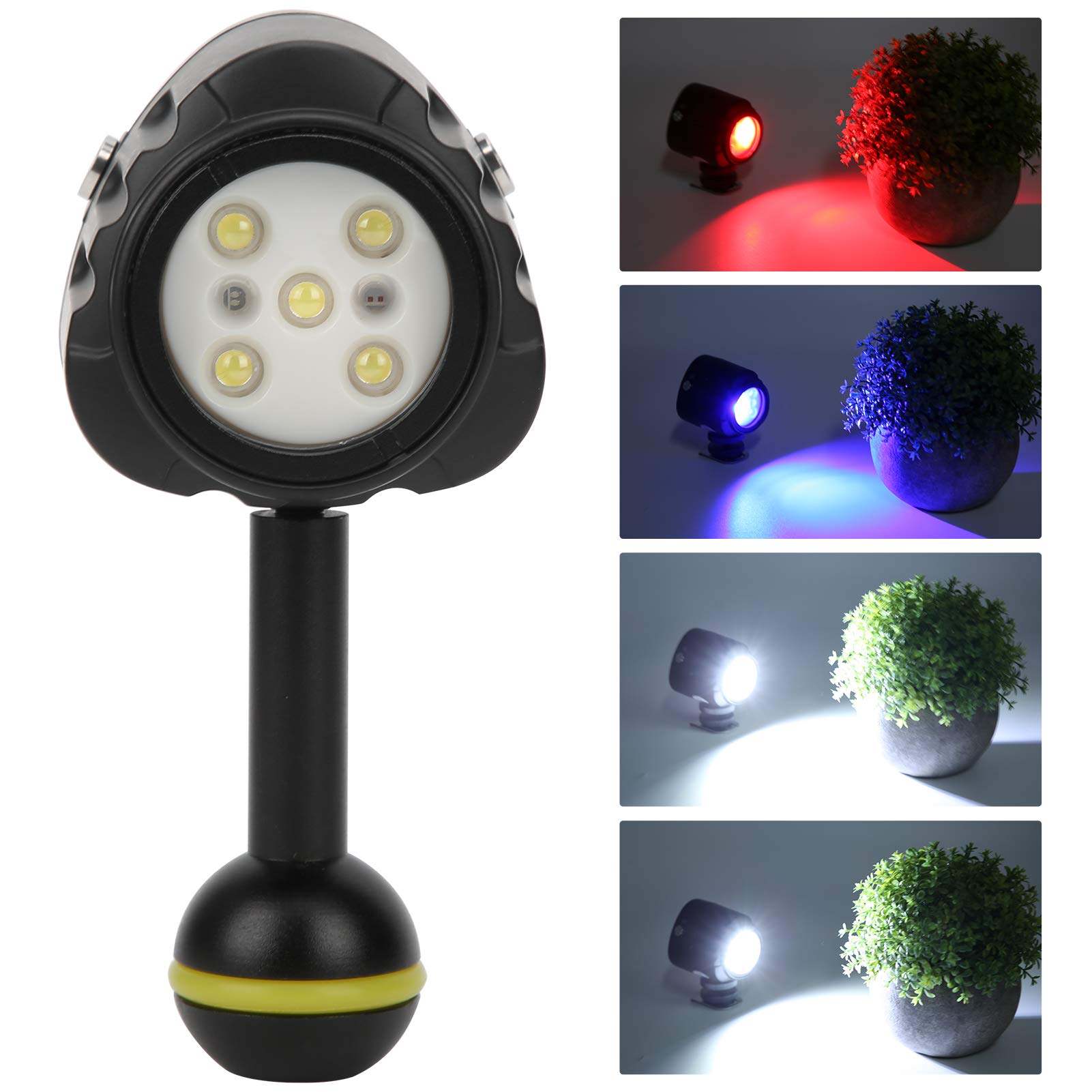 Scuba Dive Light, 40M Waterproof LED Video Light, 7500K Mini Underwater Camera Video Light, Diving Photography Light, Dimmable Portable Fill Photography Light