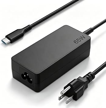 Replacement for 65W Lenovo Laptop Charger USB C | for Lenovo ThinkPad X1 X13 T14 T15 E14 E15 T480s T580s T490 E480, Yoga 7i 9i, Thinkbook 13s 14 15 16 Plus G4 Power Adapter