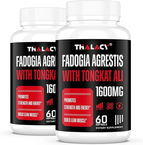 1600 mg Fadogia Agrestis Tongkat Ali Suplemento, Fadogia Agrestis Extracto para Hombres con Ashwagandha - Máxima fuerza, 120 cápsulas blandas