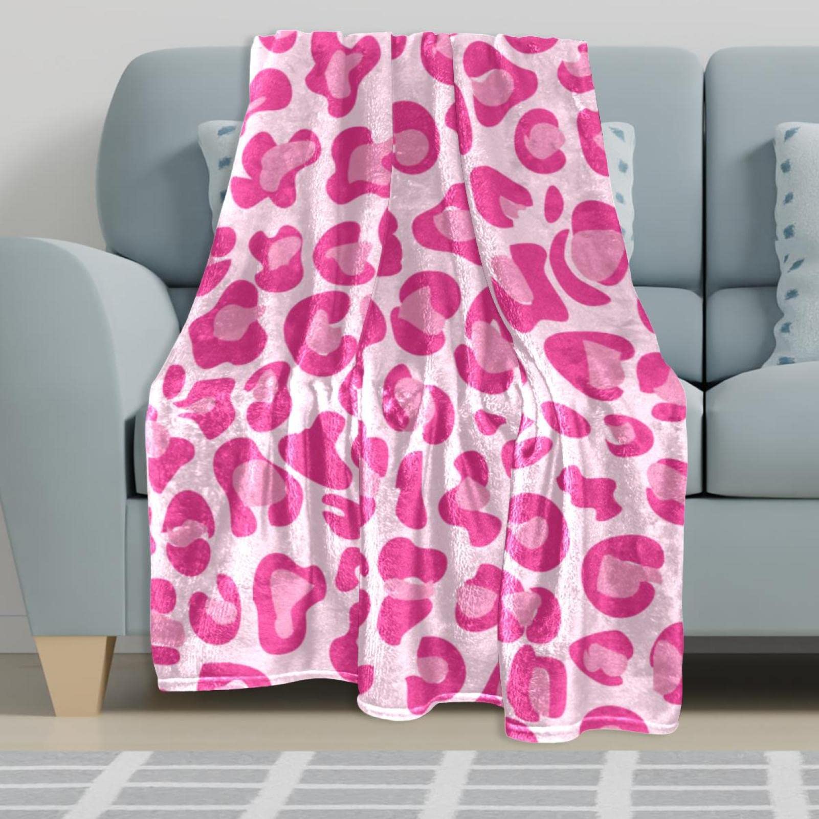 Inhand Coperta Leopardata Sfumata 100x120 Cm - Pile Morbido In Flanella Per Divano E Letto, Regalo Decorativo - 4