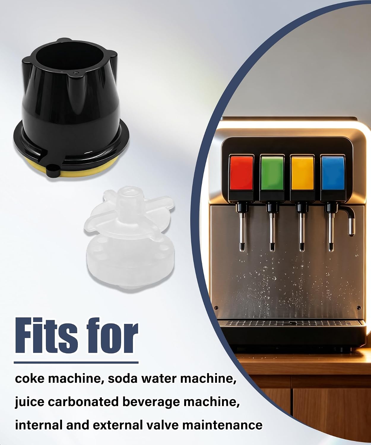 4 Pcs 28545 Valve Nozzle and 28368 Diffuser Internal Mixer Part Kit, LEV 3.0 Soda Valve Nozzle Replacement, Compatible with Coke Machine, Soda Water Machine, Juice Carbonated Beverage Machine