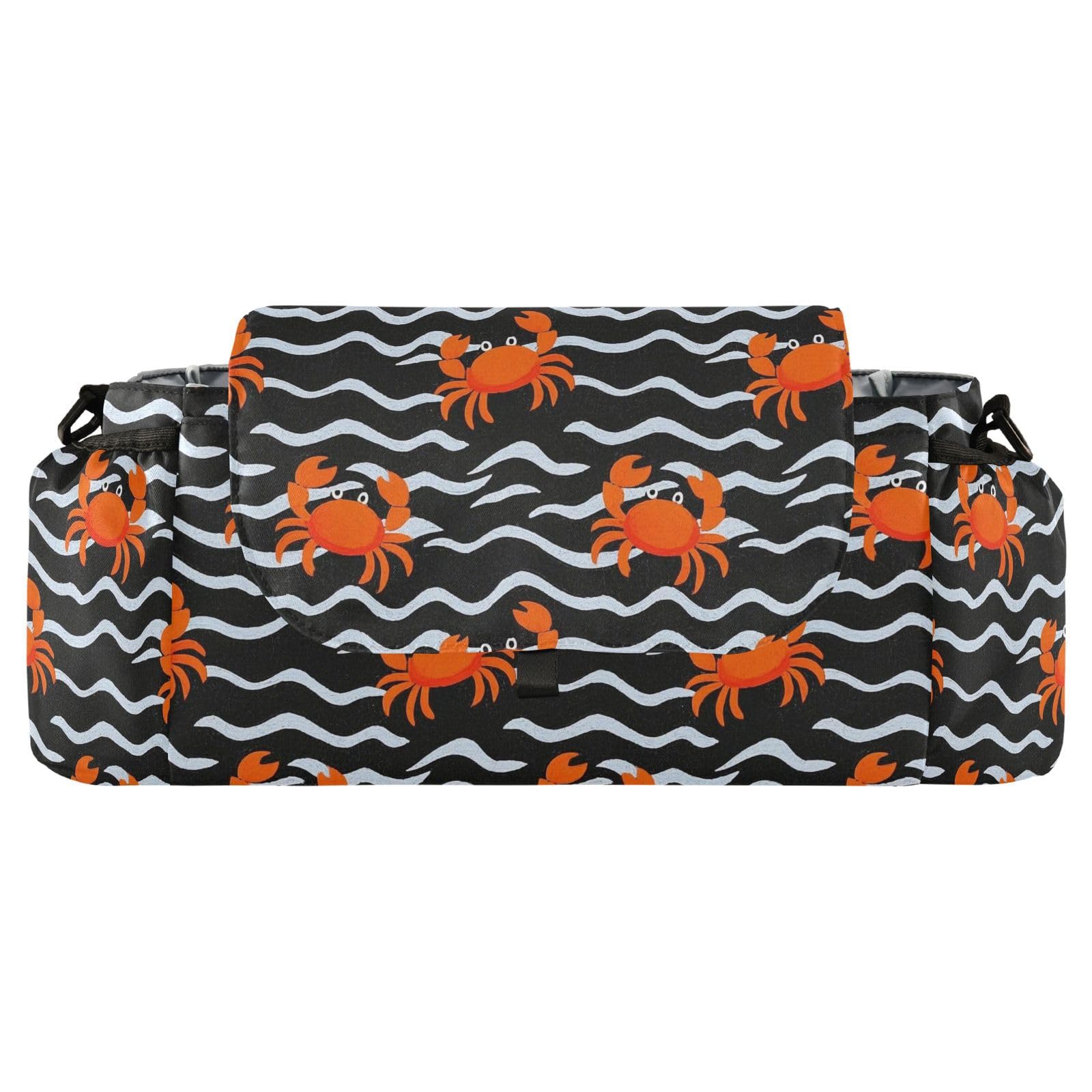 miaozhen Cartoon Orange Crab Wave Pattern stroller organizer diaper bag diaper caddy organizer nipple accesorios para coches de bebes accesorios para coche de
