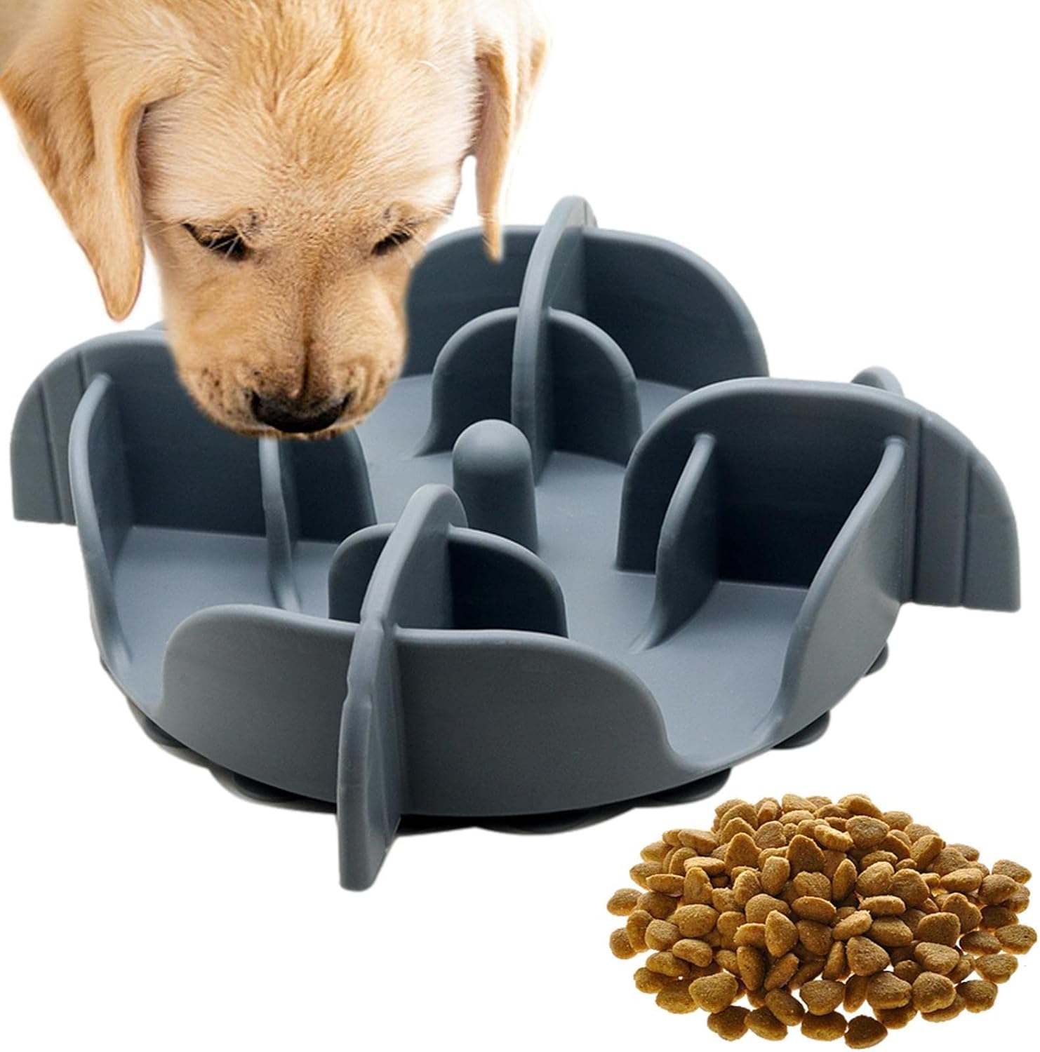 Amazon ペットボウルスローフィーダー シリコンスローフィーダードッグボウル,上げられた猫犬スローフィーダーボウ、犬スローフード