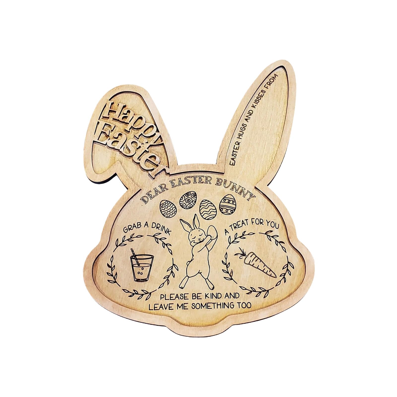 carotoe Wooden Charcuterie Box, Charcuterie Fillable Rabbits Tray Decorative Serving Plates for Easter Party Decorations Decorative Serving Plates