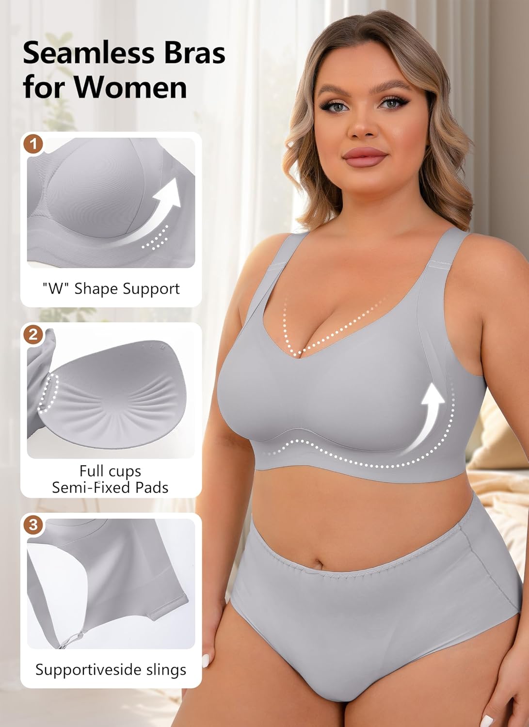 Soft Sleep Wirefree Bras for Women Full Coverage No Underwire Everyday Bras Comfortable Sports Bras - Image 5