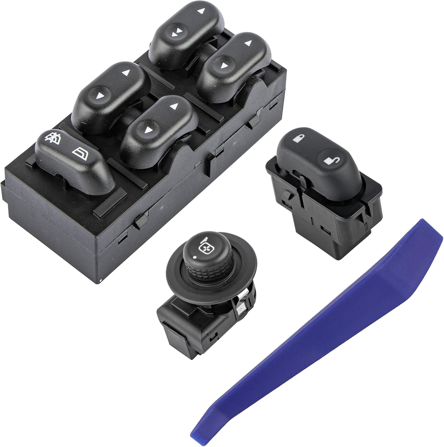 Obaee Driver Side Master Power Window Switch & Mirror & Door Lock Control Compatible with 2004-2008 Ford F-150, 2006-2008 Lincoln Mark LT, Replaces OEM 901-339 901-324 901-164 901-331