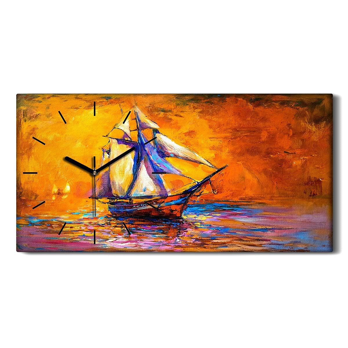 Horloge sans tic tac Coloray 60x30cm pour dormir en silence dans sa chambre avec art