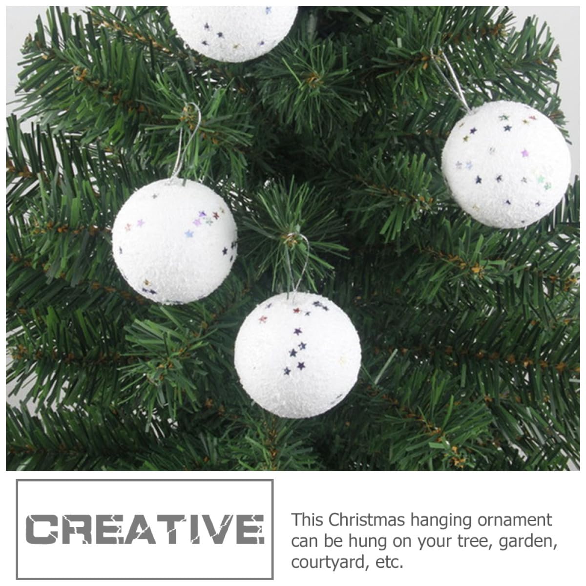 48stücke Weihnachtsbaum Schneeball Lebensechte Dekorationen Für Festliche Atmosphäre Für Baum Garten Und Innenräume