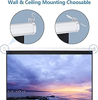 Vista 8 de SUPER DEAL 80'' 16:9 HD Projection Screen Foldable Anti-Crease Portable Projector Movie Screen Manual Pull Down for Home Theater Presentation