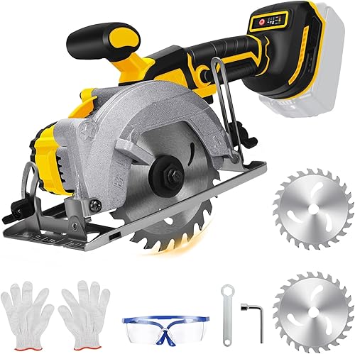 Sierra circular inalámbrica de 5.5 pulgadas para batería Dewalt de 20V, sierra de madera eléctrica con motor sin escobillas, bisel de corte de