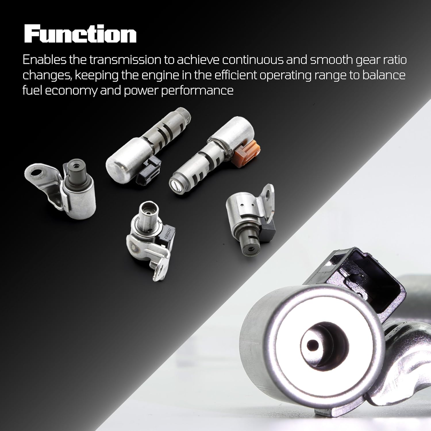 CVT Transmission Solenoid Kit 5PCS Fit for Toyota Corolla Echo Celica Allion Belta Etios Scion Yaris xB Pontiac Vibe 1.5L 1.8L 2.4L 2000-2015 Replace U340E U341E U341F