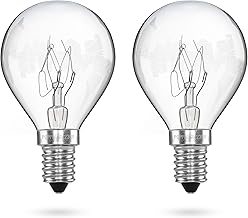 POPPSTAR Oven Lamp E14 40W Heat Resistant up to 300 Degrees (2400K Warm White, 350lm) Pack of 2