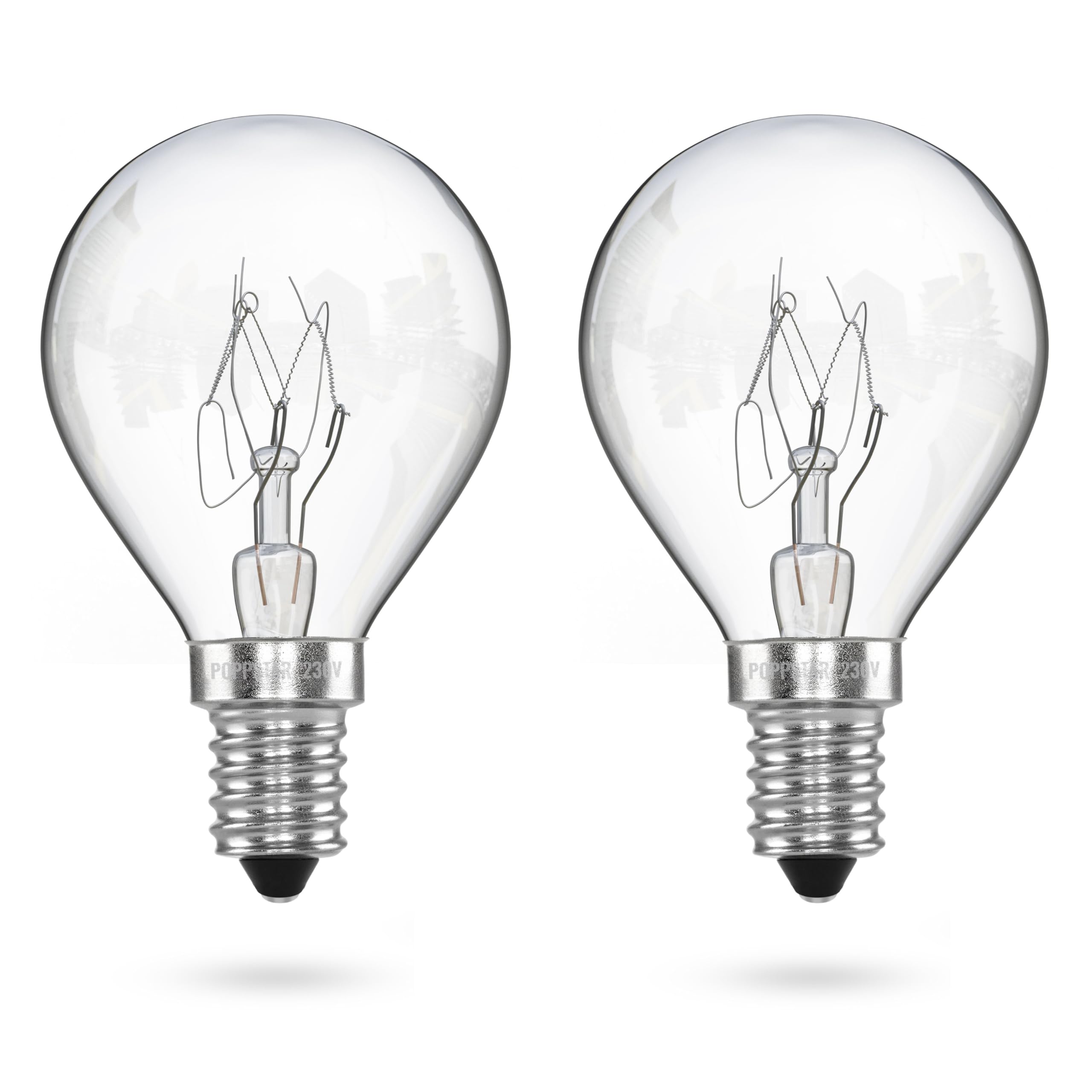 POPPSTAR Backofenlampe E14 40W hitzebeständig bis 300 Grad (2400K warmweiß, 350lm), 2er-Pack