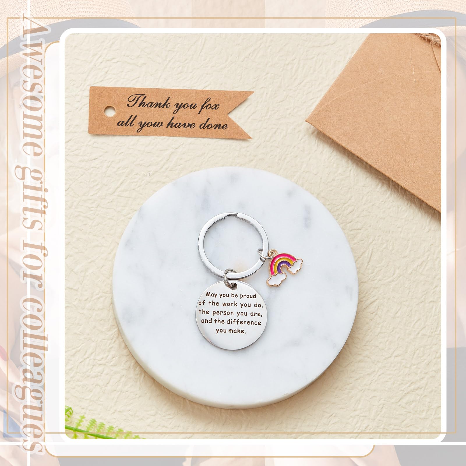 Set De 90 Llaveros De Agradecimiento Otuuz - Incluye Etiquetas Y Bolsas De Organza Para Regalos