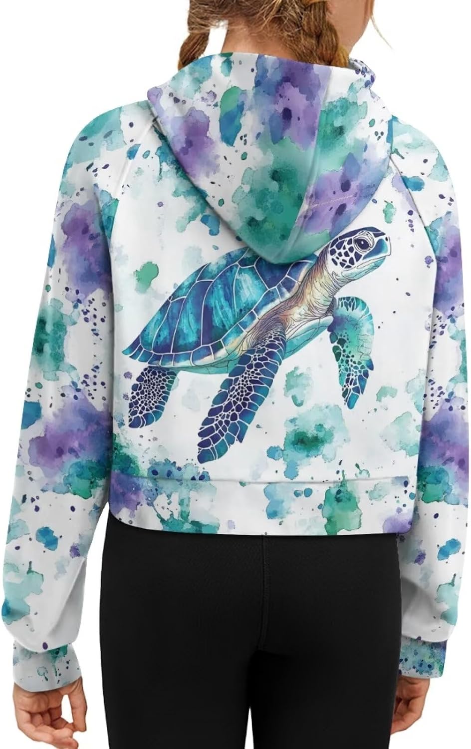 Uourmeti Girls Long Sleeve Cropped Hoodies Fall Clothes Half Zip Up Pullover Tops with Pockets