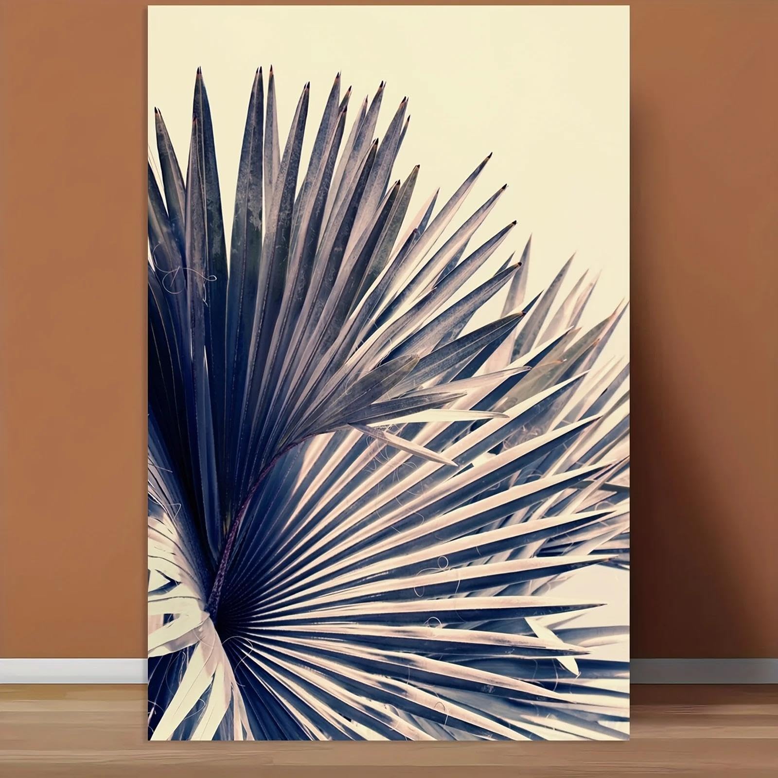 Yocheng Canvas Poster Abstract Geometric Wall Art With Blue & White,Minimalist 40x50cm No Frame