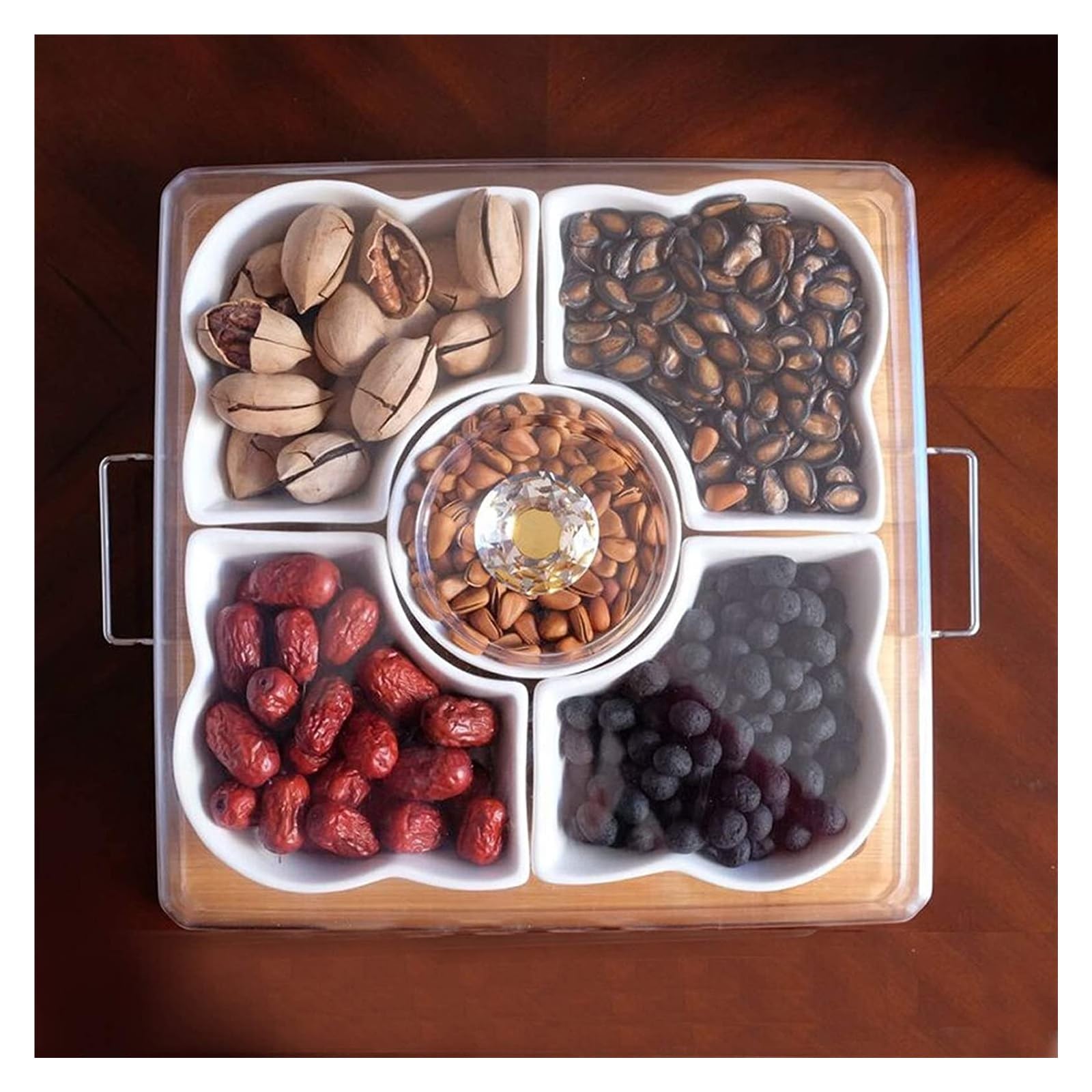 FENBNMK Obstschalen Obstschale zur Aufbewahrung von Keramiktabletts, kreatives Tablett, unabhängige Süßigkeitenbox, Trockenobst-Aufbewahrungsbox Obst Küche, Haushalt & Wohnen