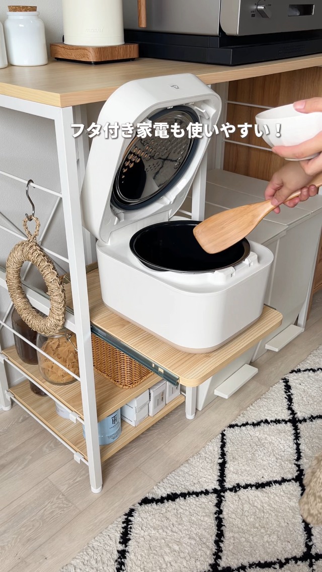 Amazon.co.jp: エア・リゾーム キッチンカウンター レンジ台 ゴミ箱上