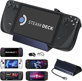 8-in-1 Docking Station for ASUS ROG Ally X/Valve Steam Deck OLED/Lenovo Legion Go/MSI Claw, ROG Alloy/Stream Deck Dock Hub with HDMI 4K@60Hz, 1Gbps Ethernet, 3*USB-A 3.0, 100W USB-C Charge