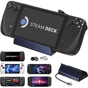 iVANKY 4K@144Hz Docking Station for Steam Deck/ROG Ally, 8-in-1 Dock | HDMI 2.1, 1Gbps Ethernet, 3*USB-A 3.0, 100W USB-C Ladu