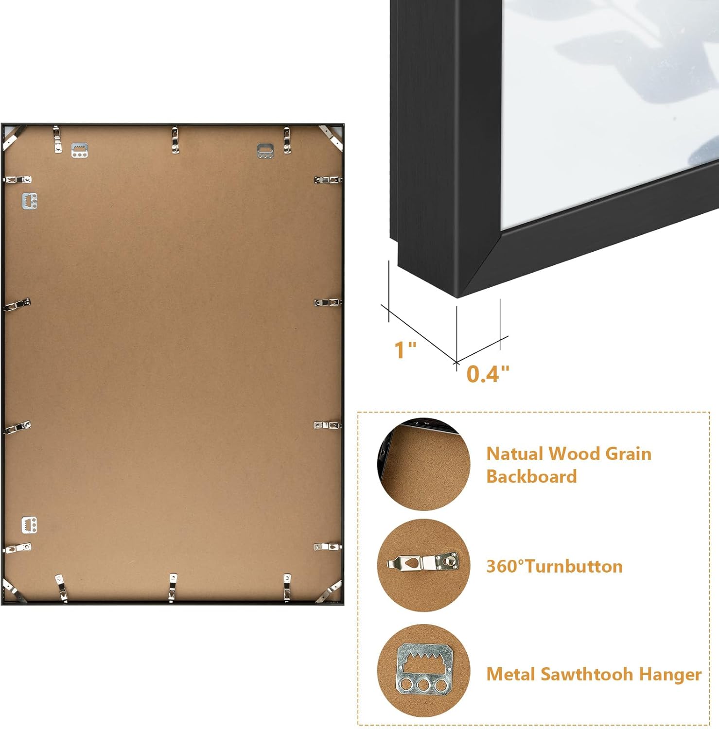 Golden State Art, A1 Aluminum Picture Frame, Black Metal Thin Poster Frames for 23.4x33.1 inch Photo, Acrylic Front, Wall Hook for Horizontal or Vertical Display, 1 Pack