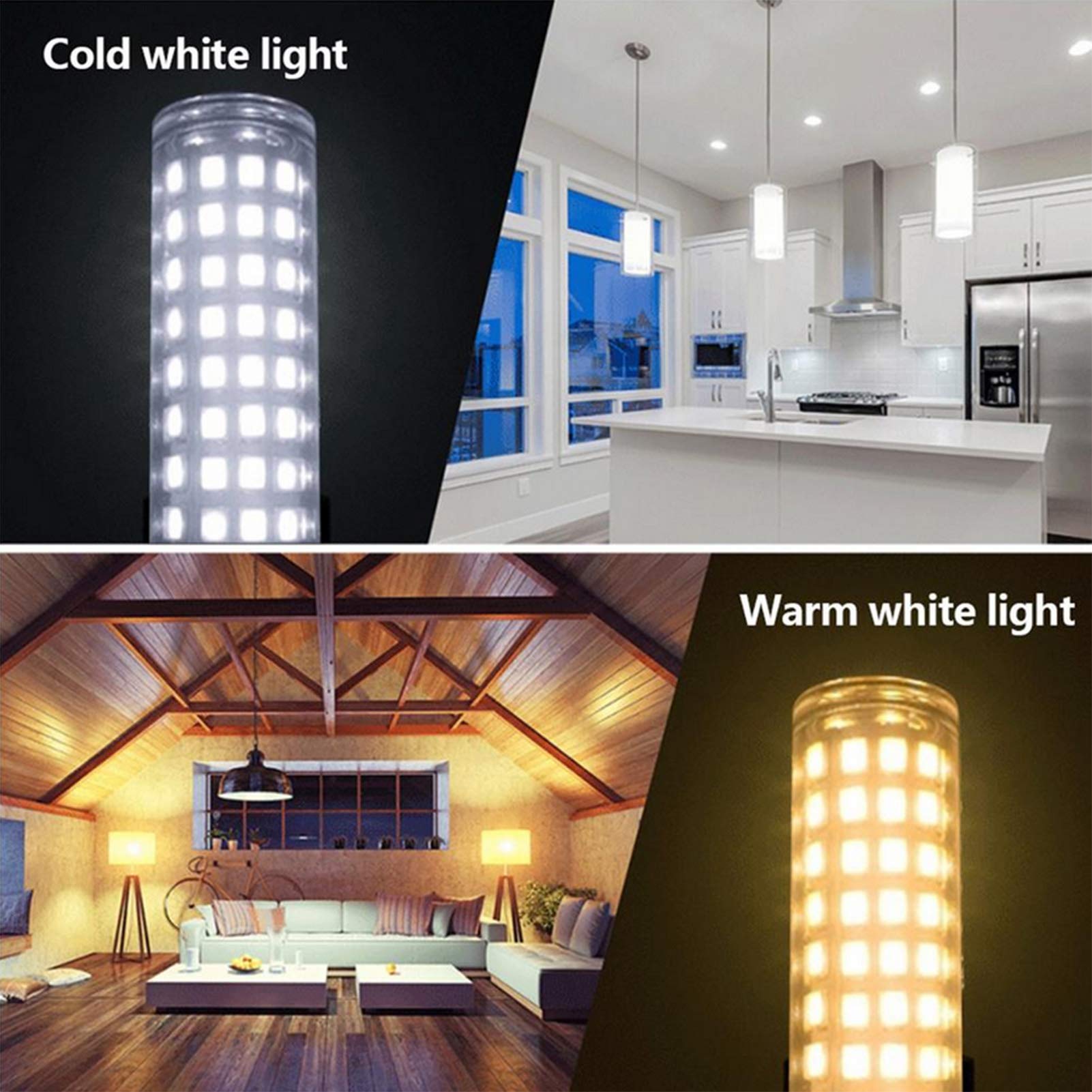 Lampadina LED E14 dimmerabile, Lampadine LED E14 con base a vite Equivalente a una lampadina a incandescenza 100 W, 360 gradi; Lampadina in ceramica mais a risparmio energetico con angolo fascio, con