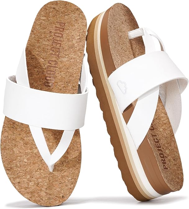 Project Cloud Fashion Womens Sandals - Memory Foam Insole and Comfortable Platform Sandals for Women 2025 - Lightweight and Non-slip Perfect Beach Slides