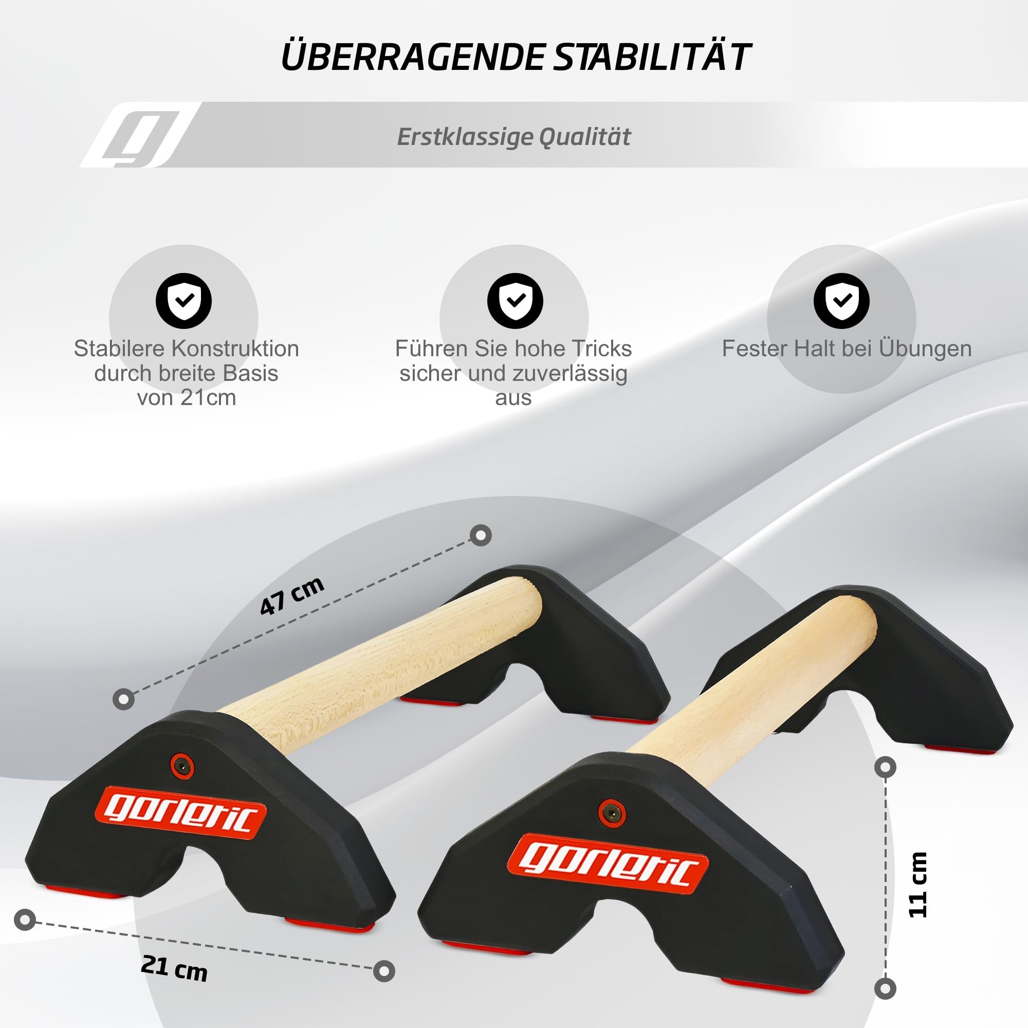 LowFit PRO Gorletic Calisthenics Parallettes - Gymnastik Parallettes, einfacher Transport, Athleten getestet, Premium Magnetic Design
