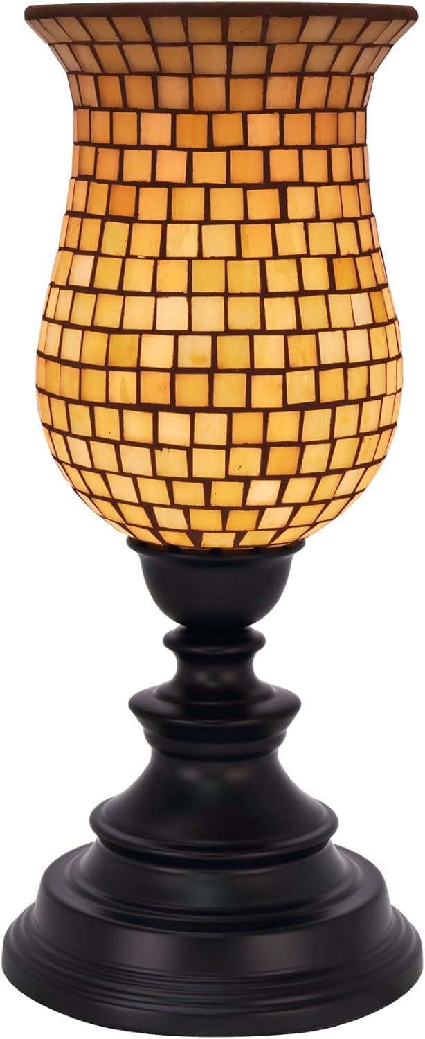🔥 Hоt Dеаlѕ Aspen Creative 40118, 15 1/2 High Transitional Metal Table Lamp, Oil Rubbed Bronze and Mosiac Glass Lamp Shade, 6 1/2 Wide