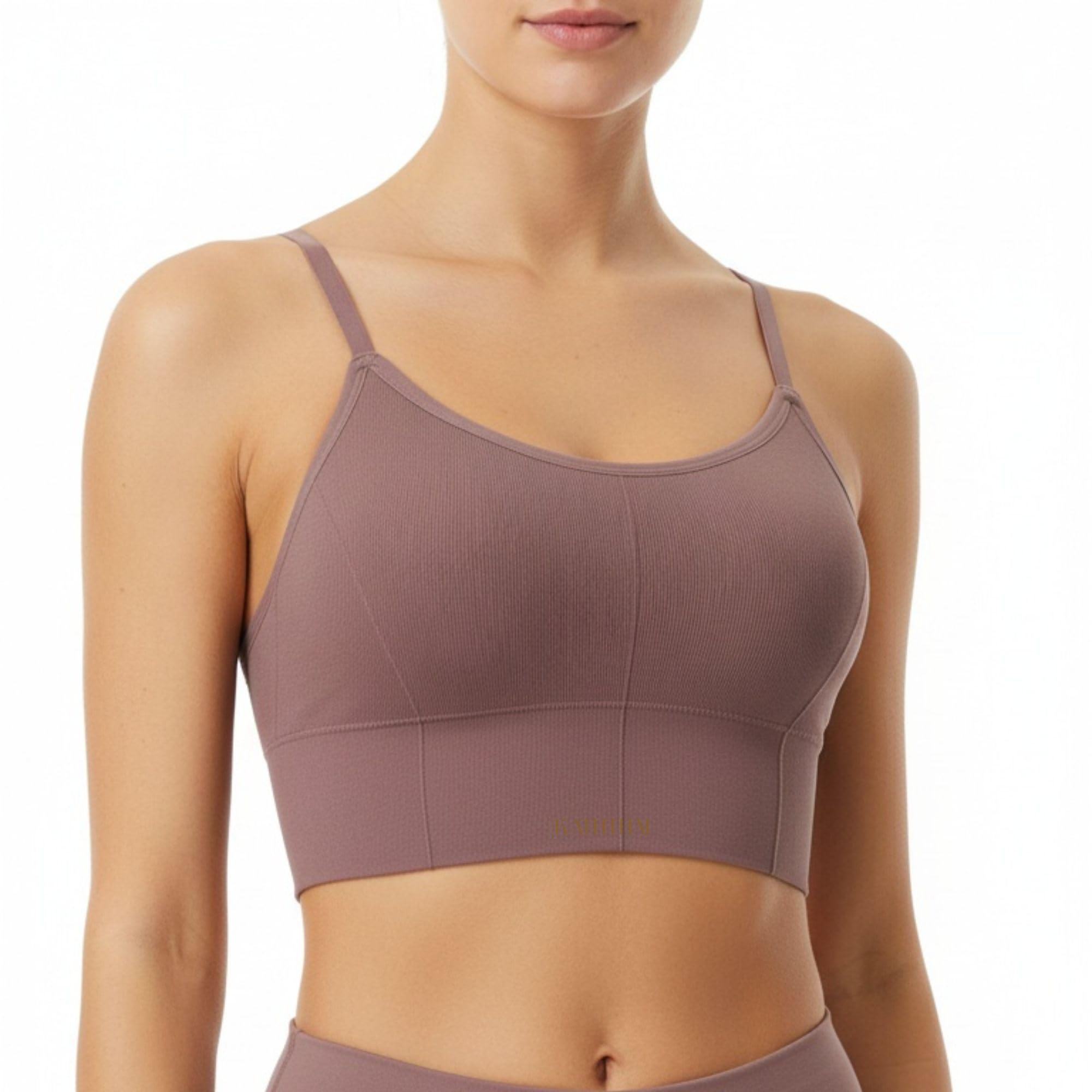 Women Cotton Padded Wire-Free Sports Bra with Adjustable Straps Soft Padded Push-Up Bra for Yoga, Fitness (Free Size Bra Fit Up to 28,30,32,34)