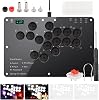 Akkon Leverless Controller, 16 Buttons, Equipped with RP2040, Compatible with All Models, Easy Dragons Activation, PS4 Controller, Leverless Controller, Arcade Controller, Fighting Game Pad, 0 Delay