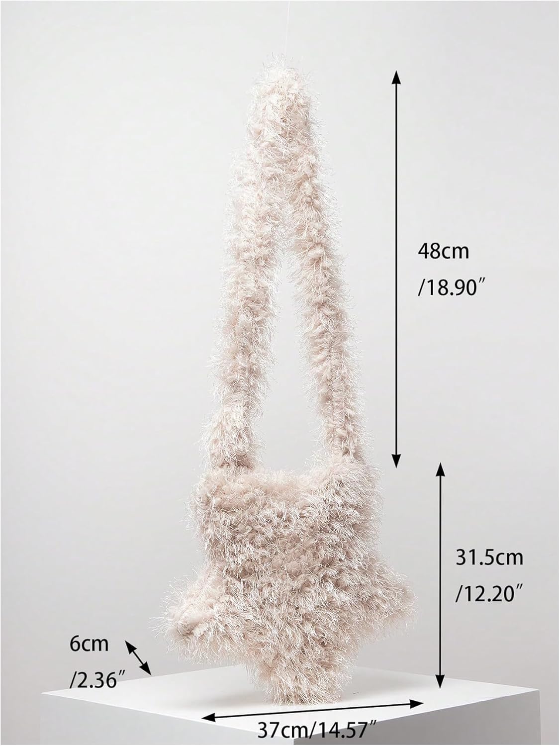 Verdusa Women's Y2K Star Fur Purse Fuzzy Crossbody Tote Bags Furry Shoulder Bag Purse Handbag | Fuzzy, Furry, Purse - Image 6